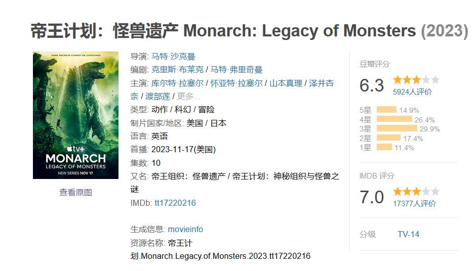 帝王计划：怪兽遗产 (2023) 4K HDR 杜比视界 内封多国字幕 已更新10完结